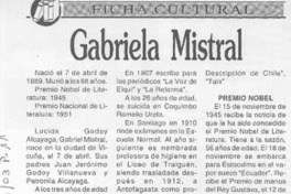 Gabriela Mistral.