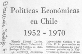 Políticas económicas en Chile 1952-1970