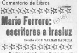 Mario Ferrero: escritores a trasluz