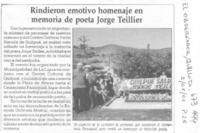 Rindieron emotivo homenaje en memoria de poeta Jorge Teillier.