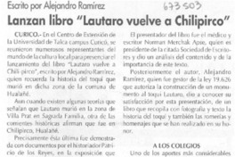Lanzan libro "Lautaro vuelve a Chilipirco".