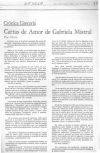 Cartas de amor de Gabriela Mistral