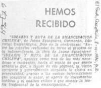 Ideario y ruta de la emancipación chilena".