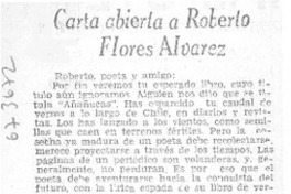 Carta abierta a Roberto Flores Alvarez