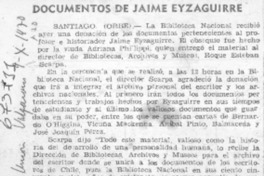 Documentos de Jaime Eyzaguirre.