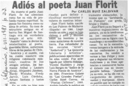 Adiós al poeta Juan Florit
