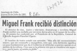 Miguel Frank recibió distinción.