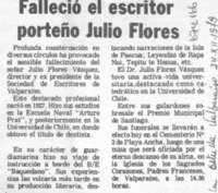 Falleció el escritor porteño Julio Flores.