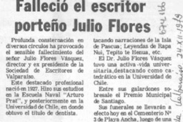 Falleció el escritor porteño Julio Flores.