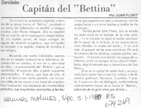 Capitán del "Bettina"