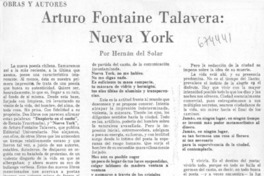 Arturo Fontaine Talavera, Nueva York