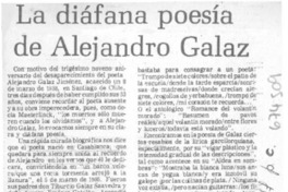 La diáfana poesía de Alejandro Galaz
