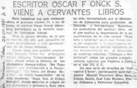 Escritor Oscar Fonck S. viene a Cervantes libros