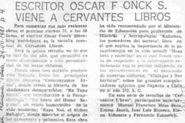 Escritor Oscar Fonck S. viene a Cervantes libros