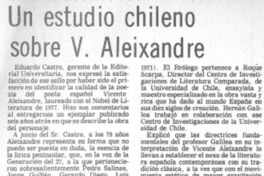 Un Estudio chileno sobre V. Aleixandre.