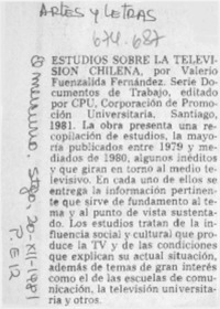 Estudios sobre televisión chilena.
