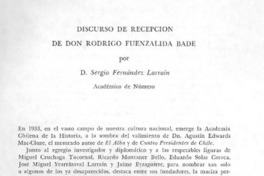 Discurso de recepción de don Rodrigo Fuenzalida Bade