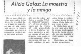 Alicia Galaz, la maestra y la amiga.