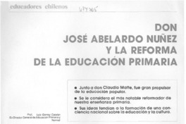 José Abelardo Núñez y la reforma de la educación primaria