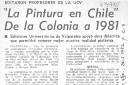 "La Pintura en Chile" de la colonia a 1981.