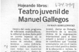 Teatro juvenil de Manuel Gallegos.