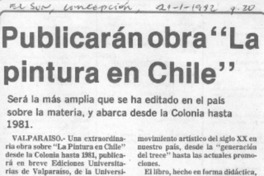 Publicarán obra "La pintura en Chile".