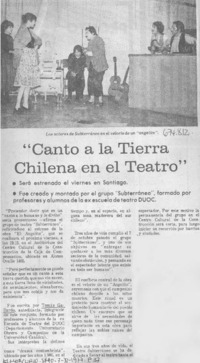 "Canto a la tierra chilena en el teatro".