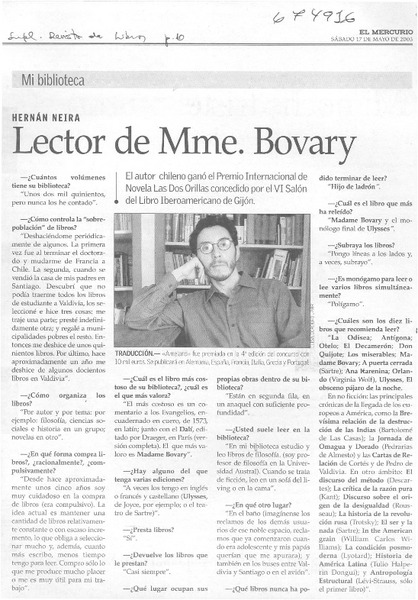 Lector de Mme. Bovary: [entrevista]
