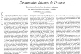 Documentos íntimos de Donoso
