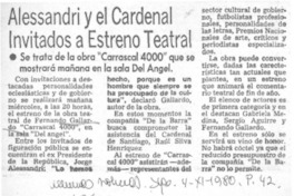 Alessandri y el Cardenal invitados a estreno teatral.