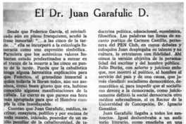 El Dr. Juan Garafulic D.
