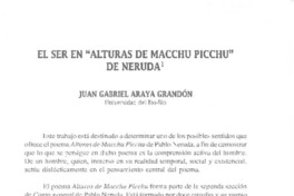 El ser en "Alturas de Macchu Picchu" de Neruda