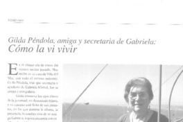 Gilda Péndola, amiga y secretaria de Gabriela (entrevista)