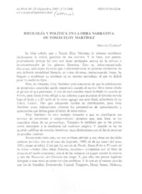 Ideología y política en la obra narrativa de Tomás Eloy Martínez