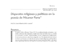 Disparatesreligiosos y políticos en la poesía de Nicanor Parra