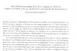 Tres miradas sobre Don Juan desde el exilio: Ramón Sender, José R. Moralesy Salvador de Madariaga.