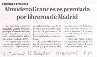 Almudena Grandes es premiada por libreros de Madrid