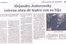 Alejandro Jodorowsky estrena obra de teatro con su hijo
