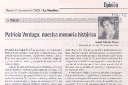 Patricia Verdugo: nuestra memoria histórica