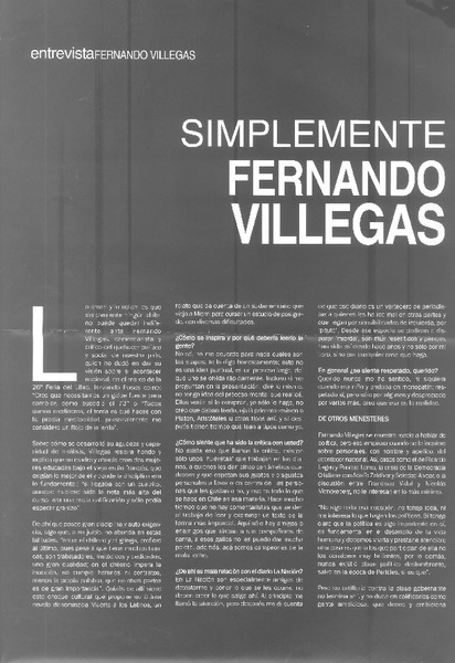 Simplement Fernando Villegas (entrevista)