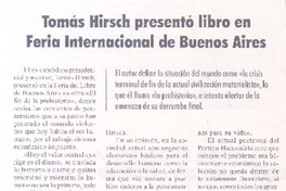 Tomás Hirsch presentó libro en Feria Internacional de Buenos Aires
