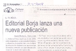 Editorial Borja lanza una nueva publicación