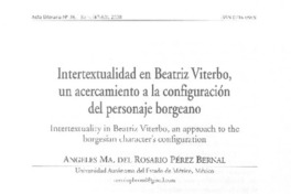 Intertextualidad de Beatriz Viterbo