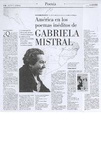 América en los poemas inéditos de Gabriela Mistral