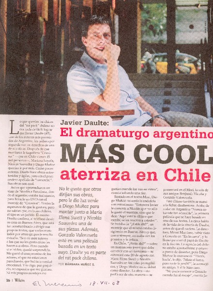 El dramaturgo argentino más cool aterriza en Chile