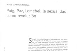 Puig, Paz, Lemebel: la sexualidad como revolución