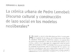 La crónica urbana de Pedro Lemebel