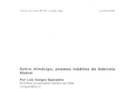 Sobre Almácigo, poemas inéditos de Gabriela Mistral