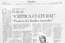 El fin de "Crítica cultural": "prefiero los finales rotundos" (entrevista)