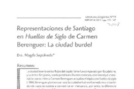 Representaciones de Santiago en Huellas de siglo de Carmen Berenguer